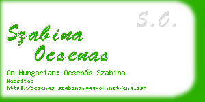 szabina ocsenas business card