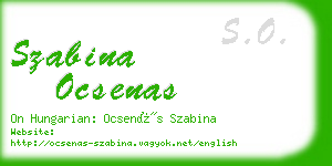 szabina ocsenas business card